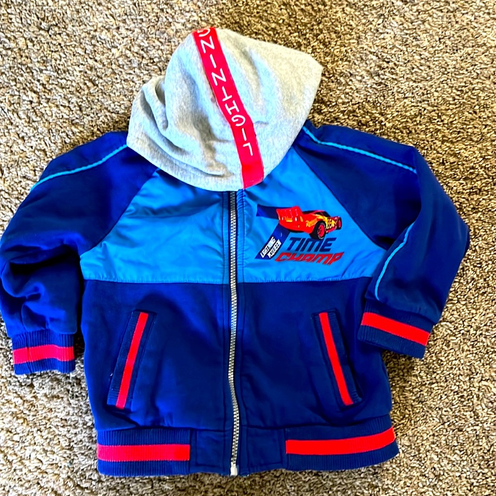 DISNEY PIXAR CARS LIGHTNING MCQUEEN Zipper Hoodie Seeatshirt